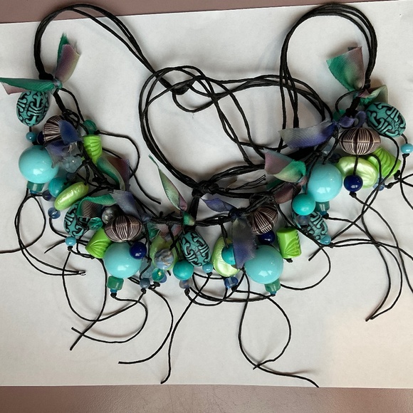 Theresa Goodall Handcrafted Beaded Fringe Necklace - Picture 1 of 7